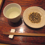 蕎麦 案山子 - ランチ：酒とあての焼き味噌（あては平日昼のみ）