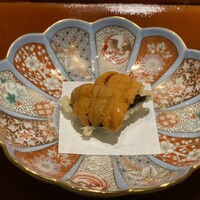 高台寺 丹虎 - 磯辺揚げは雲丹を添えて