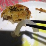 銀のさじ - 疑り深いムクパパさん、衣を外して試食、玉ねぎだけ食べてもメチャ美味しかった。