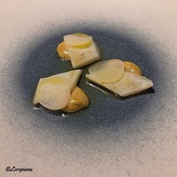 DADA - 槍烏賊のマリネと山独活のコンフィと蕗の薹のピュレ