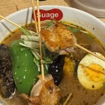 北海道スープカレー Suage - パリパリ知床鶏と7種の野菜カレー(1,780円税込)