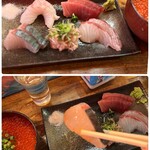 魚塚 - ムッチリした鰆の昆布締めは…
お塩でいただくと旨みがわかります(*´ω｀*)