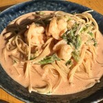 ピッツェリア メリプリンチペッサ 渋谷店 - 海老と春菊のトマトクリームスパゲッティ