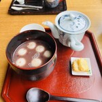 丹坊 - お汁粉と緑茶セット