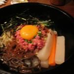 Stone-grilled yukke bibimbap