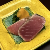 徳ㇵ本也 - 能登町シビマグロ　炙り　菜の花　辛子酢味噌