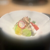 まき村 - 春野菜の胡麻クリーム和え アーモンド掛け