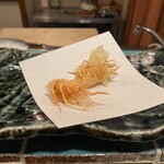 てんぷら 士才 - 車海老(頭)