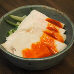 大阪 いか焼き家 - 鶏ハム チョジャンソース