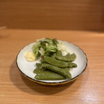 九・九八 - スナップえんどうピリ辛炒め❤︎