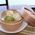 茶館喫茶去 - 【肉まん】季節の肉まんと白肉まん2個のセット