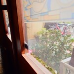 シャンティ - 外の緑を見ながらのランチ。