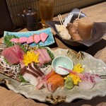 隠れ家酒場 雅 - 刺身5点盛り