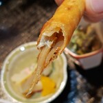 御料理 良所 - ホワイトアスパラの春巻き