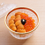 鮨 はくと - 雲丹といくらの小丼ぶり