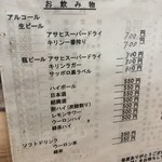 光栄軒 - メニュー裏右