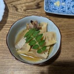 ナカガワ☆スエ食堂 - たけのこと炭火焼親鶏？の煮物