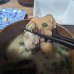 ナカガワ☆スエ食堂 - 今日のだご汁は牡蠣入り！なんと贅沢！
