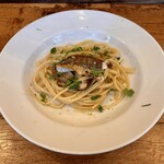 296181141 - 焼きカマスと椎茸のオイルスパゲッティ