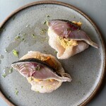 炙り〆鯖とサンバルポテサラ　withえびせん