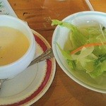 イノ文化洋食 - 140806新潟　イノ文化食堂　サラダと一緒に
