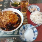 天龍菜館 - かに玉(定食)一式