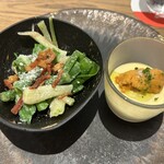 Grand Bleu Gamin - とうもろこしのムースと生雲丹＆島野菜のシーザサラダ