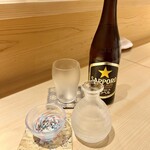 鮨 華 - 日高見とサッポロ黒ラベル