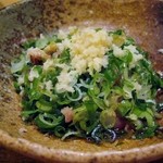 車 - 地頭鶏たたき  薬味との絡みがいい