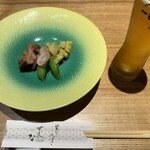 菜な みずき - 先付け　筍、飯蛸の和物