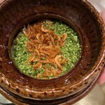 御幸町 田がわ - 桜エビとセリの炊き込みごはん