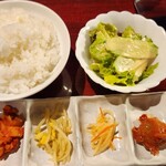 大昌園 麻布十番店 - 前菜＆サラダ＆白米(大盛り)