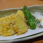 すし和食のお店田まい - とうもろこし天麩羅