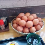 但熊 - 卵は卓上から自由に取れる