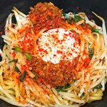 ほっともっと - 辛旨台湾まぜ麺  温玉＋唐辛子