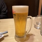 遊山 - 生ビール。美味し。