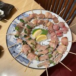 遊山 - 野菜巻き串盛り合わせ。美味し。