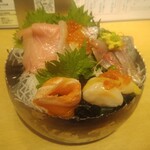 すし酒場 握わい - 久しぶりにお任せで刺し盛り2人前お願いしたら、こんな感じになった罠。1