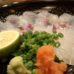 日本料理 たかむら - ヒラメ。ポン酢と塩と醤油で・・。
