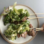 レバー串　九条葱とソイジンジャー　大山鶏