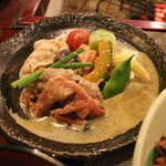 本家伴久 - 鍋替り（豚、和牛、冷しゃぶしゃぶ）(2014.Aug)