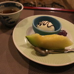 本家伴久 - 水菓子（メロン・アイス・白桃・わらび餅） (2014.Aug)