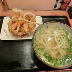 金町うどん - うどん（小・210円）+かき揚げ（小・100円)