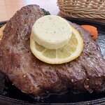 れすとらん驛 - いまべつ牛ステーキ200g(接写)