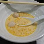 丿貫 - 雲丹と金目鯛クリームのまぜ蕎麦のスープ