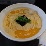 丿貫 - 雲丹と金目鯛クリームのまぜ蕎麦1800円