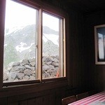 ヒュッテ大槍 - 食堂からの景色