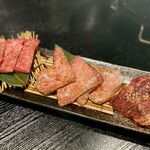炭火焼肉 牛のまるやま - 和牛厳選三種盛り