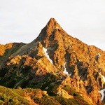 ヒュッテ大槍 - 朝日に輝く槍ヶ岳(2)