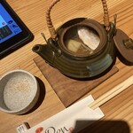 旨いものや廉 - お通し　鯛土瓶蒸し